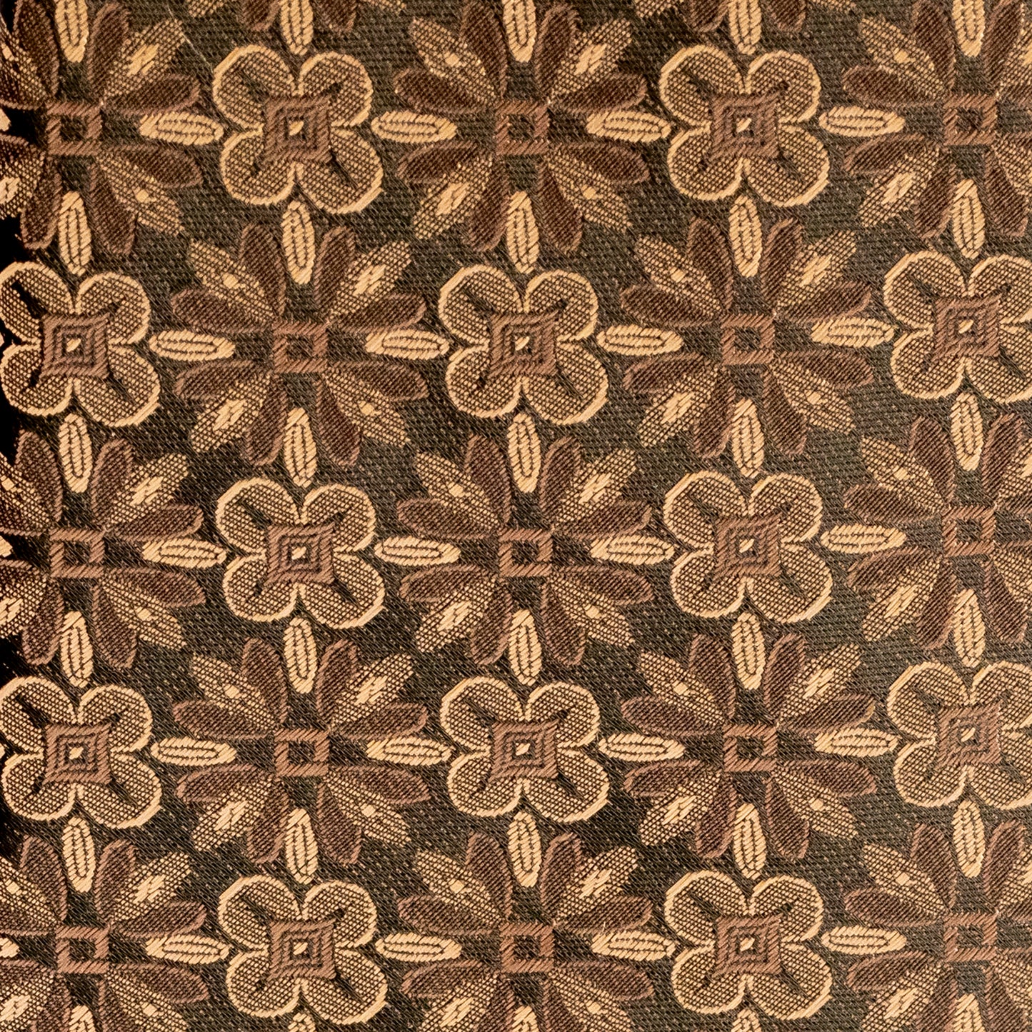 Brown fabric with floral pattern