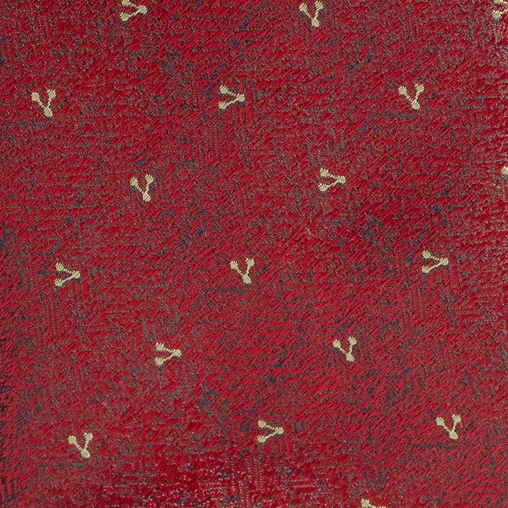 Red fabric with gold leaf pattern