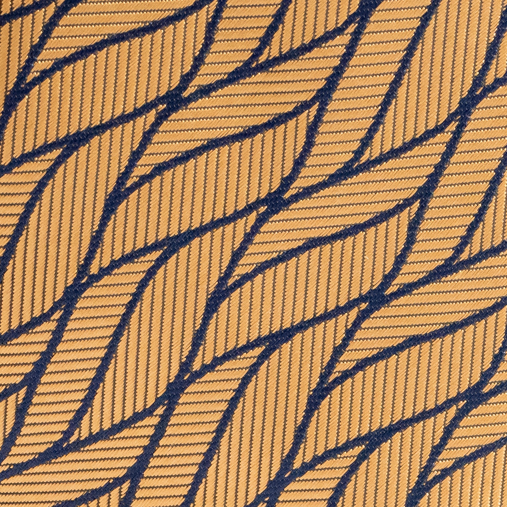 Patterned fabric with blue lines on a yellow background