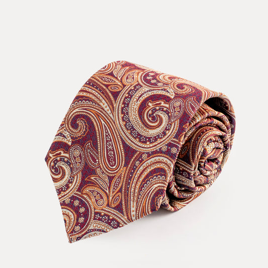 Patterned tie on a white background