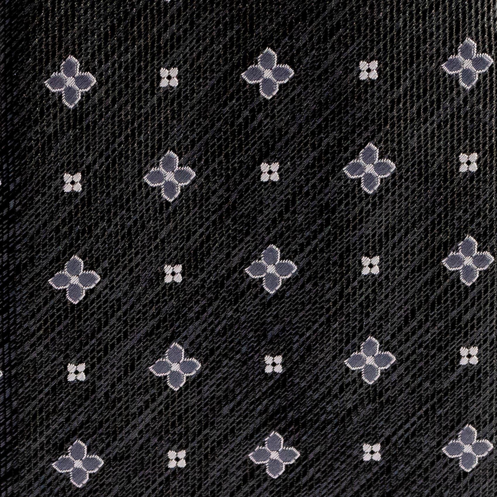 Pattern of flowers on a textured black background