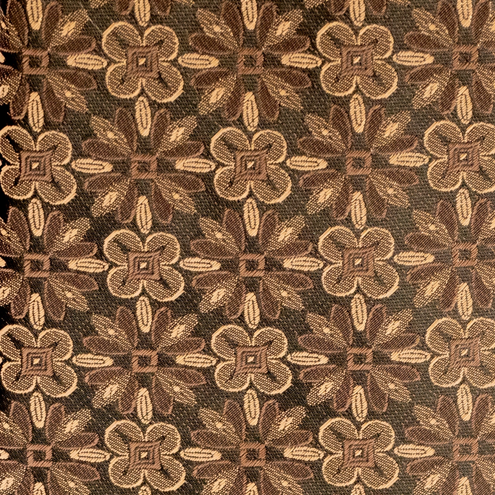 Brown fabric with floral pattern