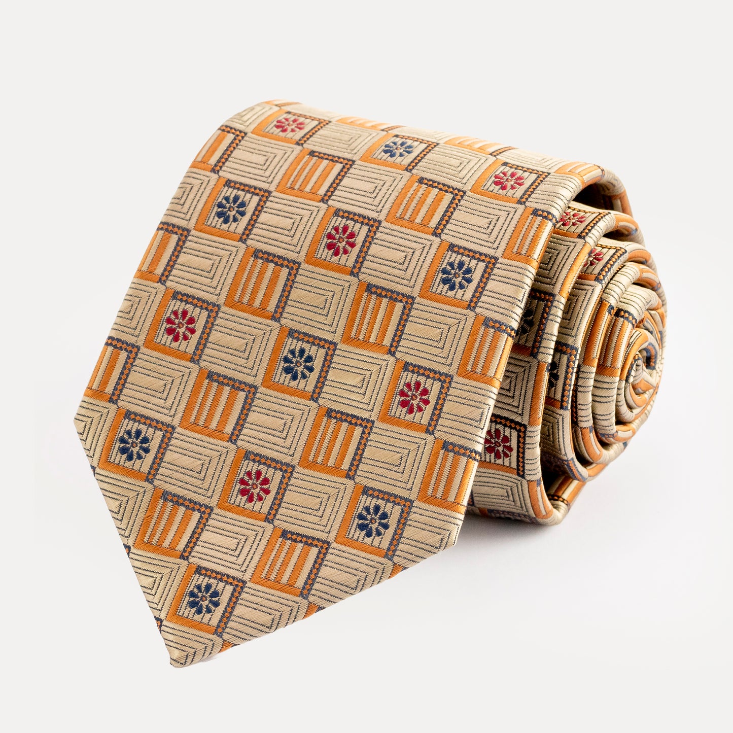 Patterned tie on a light background